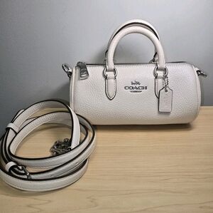 COACH CO991 Lacey Crossbody Chalk White Pebbled Leather Mini Satchel
